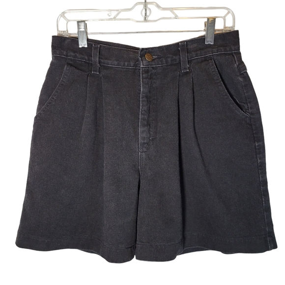 Vtg Lee black pleated high waist mom shorts Size 10 - Picture 6 of 6